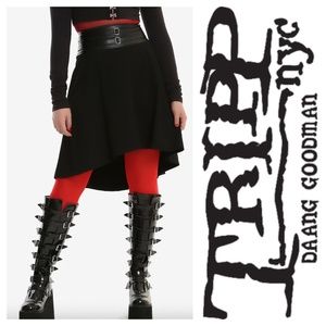 Tripp NYC Double Belted Hi-Low Hem Skirt